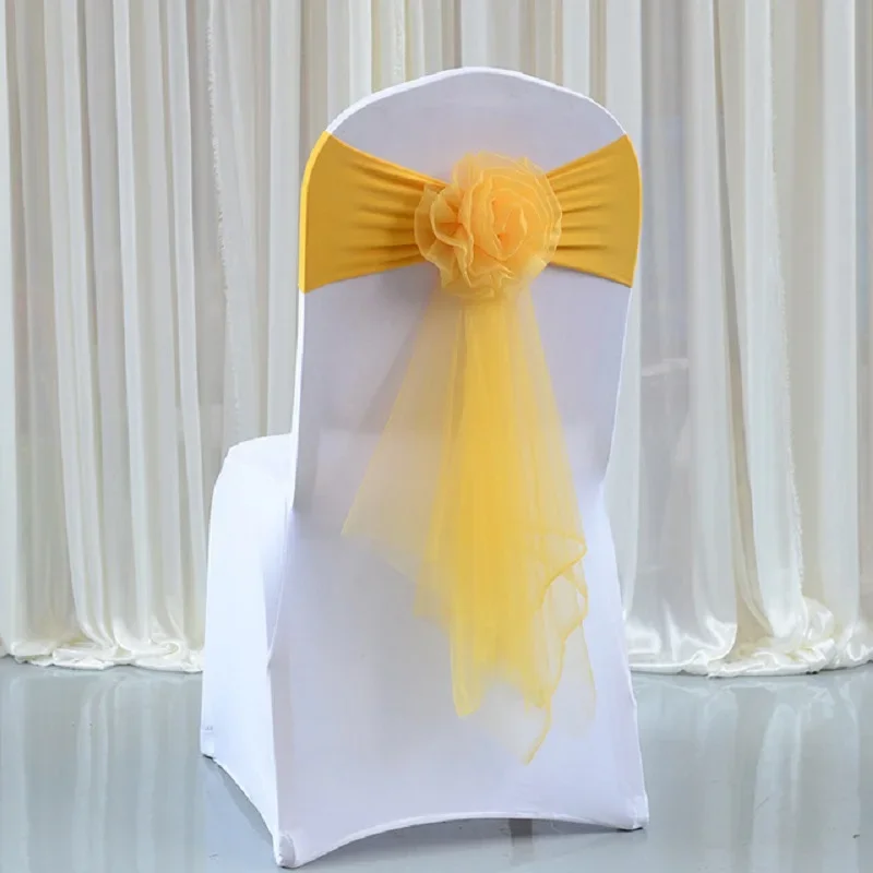 Chair Sash Organza - 10pcs/lot White Chair Bow Tie Organza