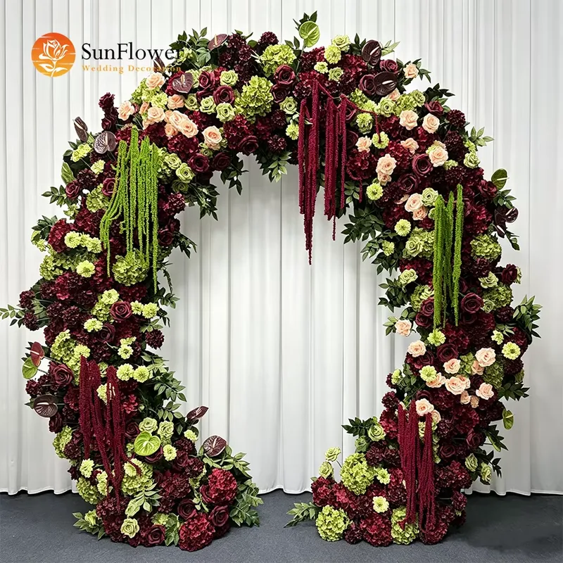 Burgundy Sage Green Trailing T - Wedding Arch Flower ulasan dan harga
