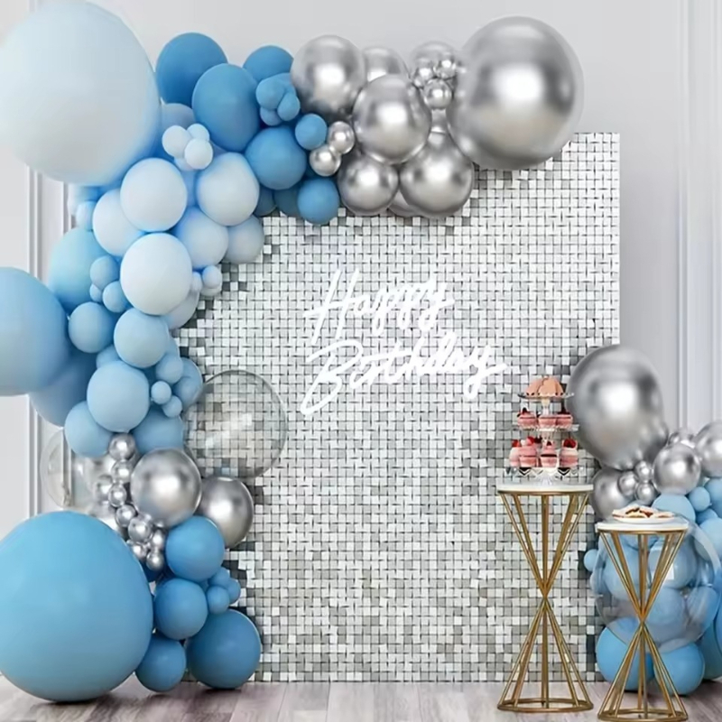 1/2/6/10PCS Silvery/Golden/Bla - Wedding Backdrop Curtain ulasan dan harga