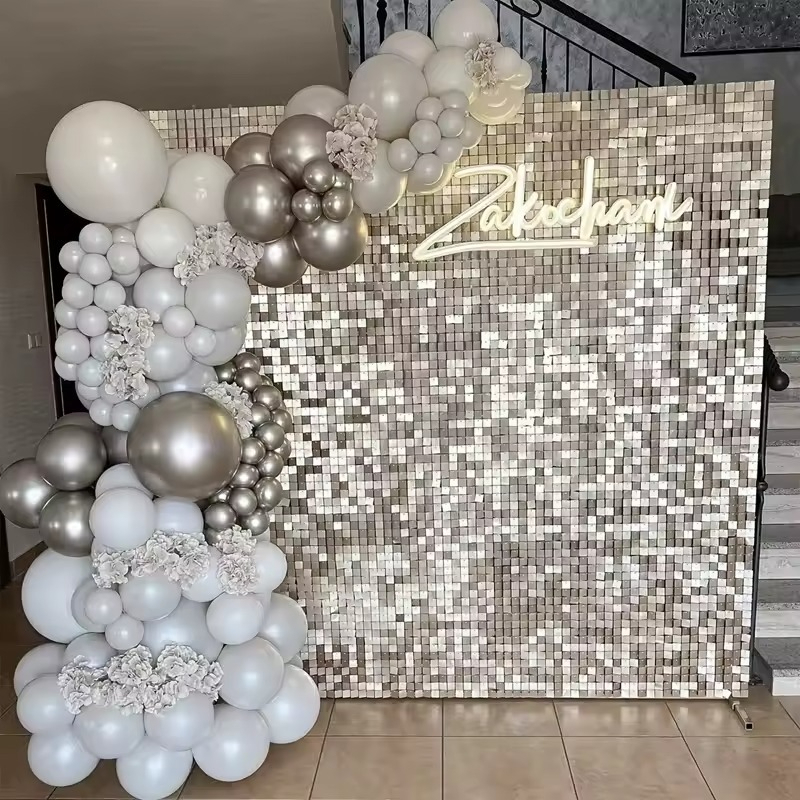 1/2/6/10PCS Silvery/Golden/Bla - Wedding Backdrop Curtain ulasan dan harga