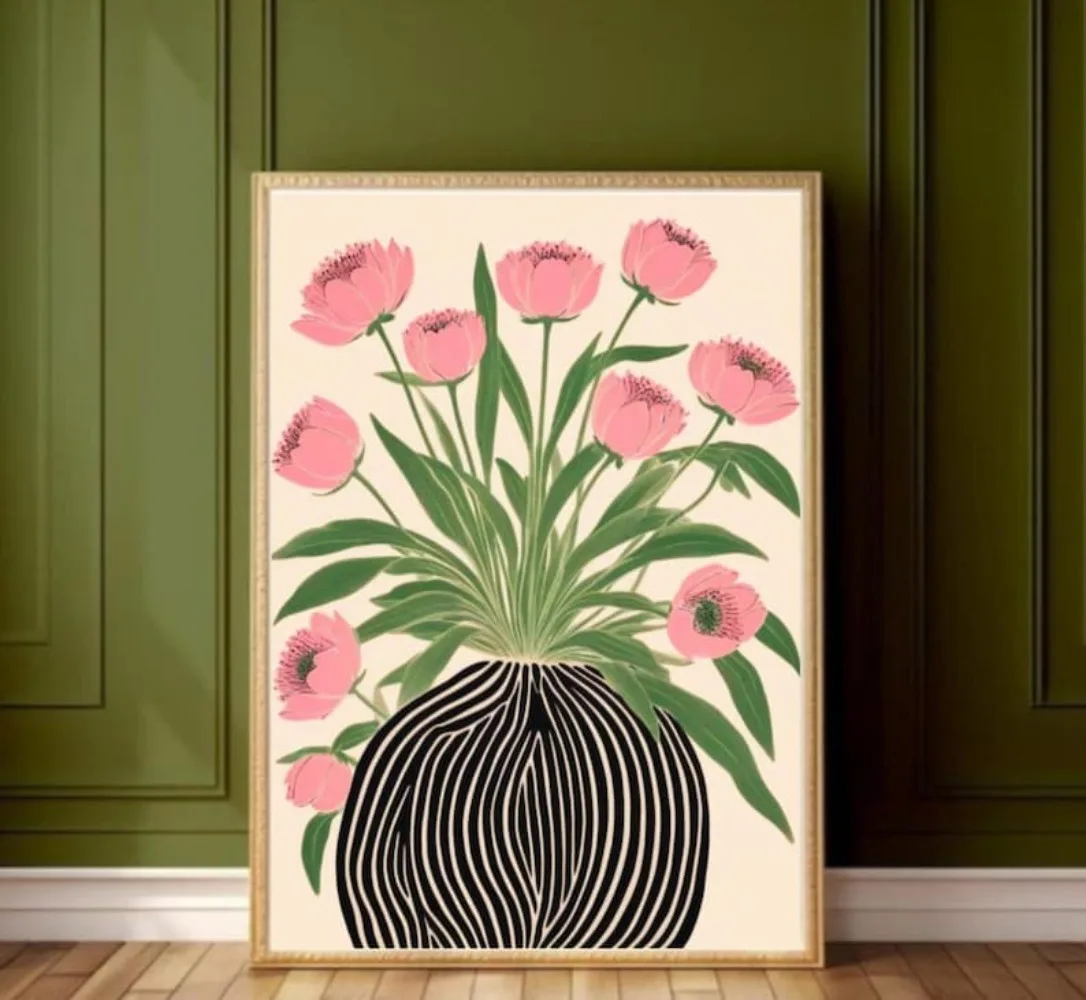 A Frameless Floral Poster,Mati - Flower Girl Basket ulasan dan harga