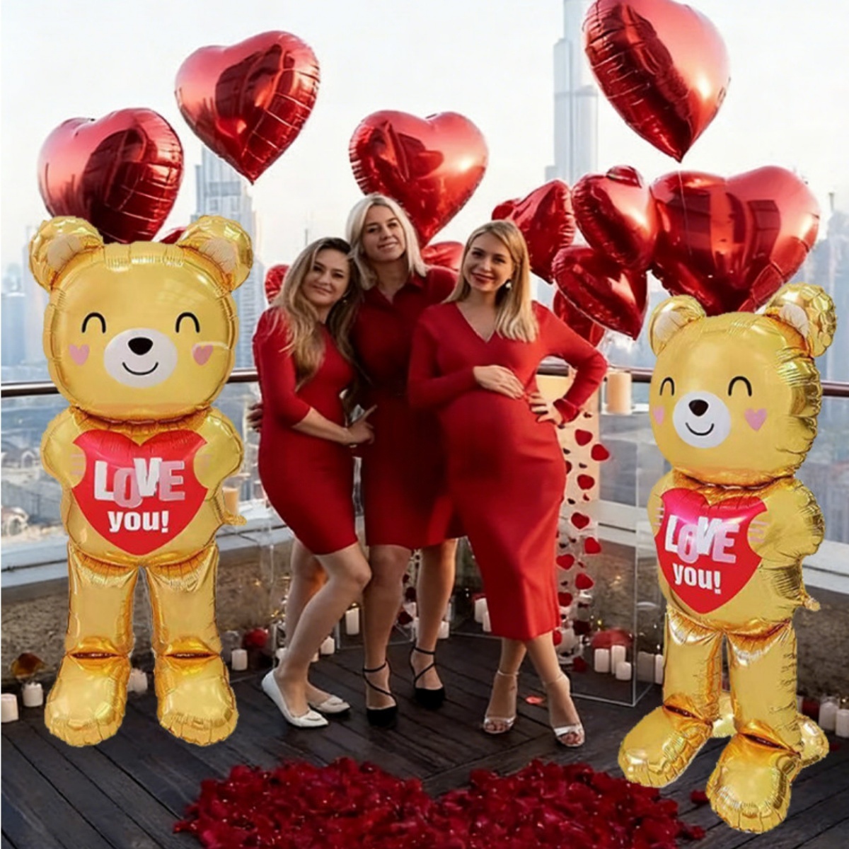 Large  60inch Standing Heart B - Confetti Balloon Set ulasan dan harga
