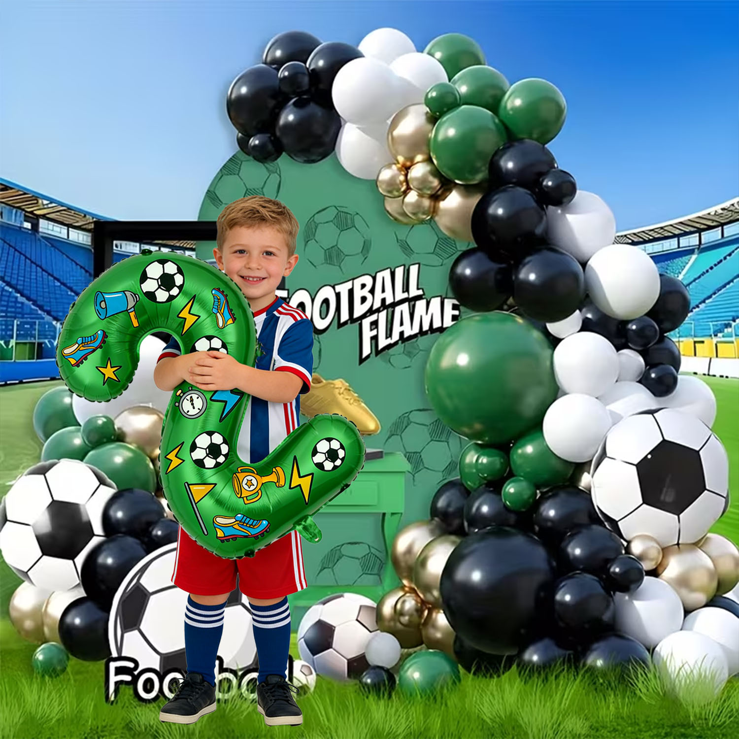 Football-themed Balloon Arch K - Wedding Day Supply Kit ulasan dan harga