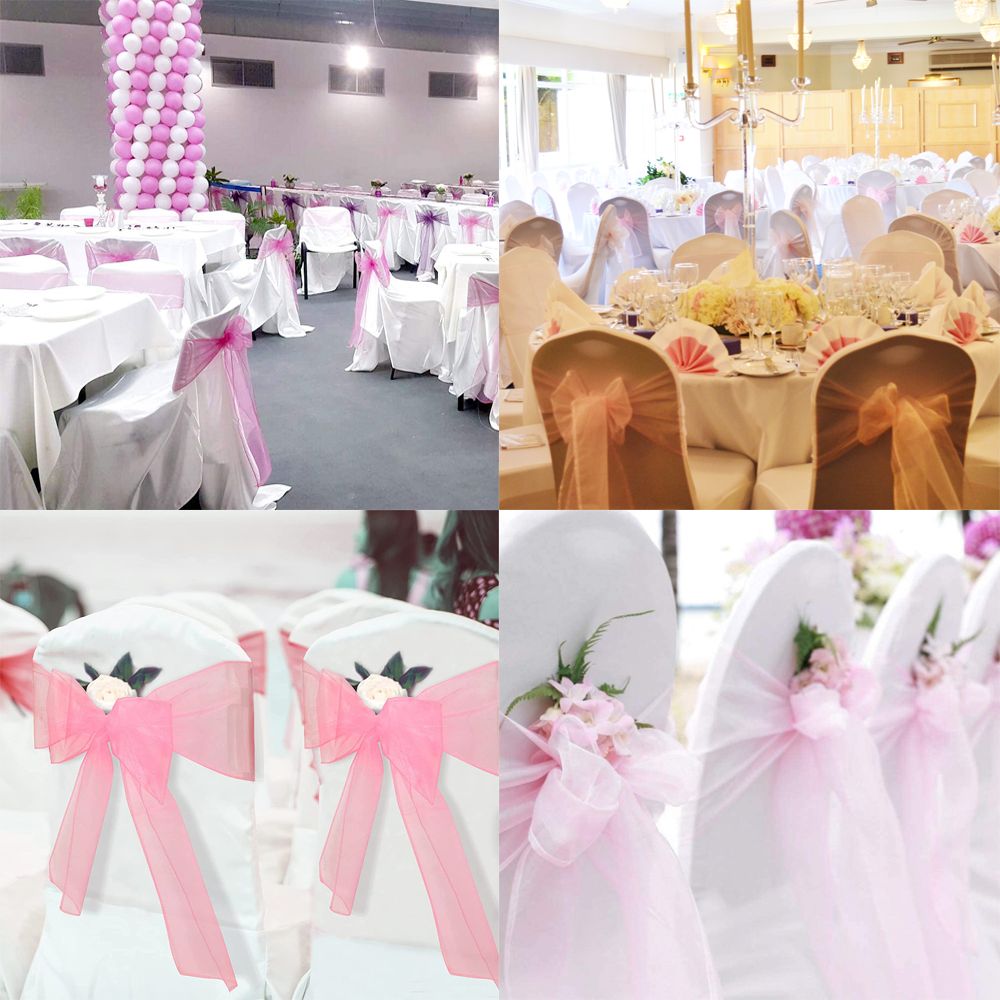 1pcs Organza Chairs Decoration - Chair Sash Organza ulasan dan harga