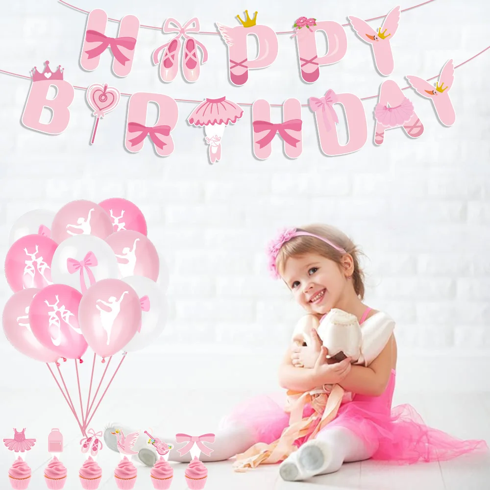 Pink Ballerina Ballet girl Hap - Confetti Balloon Set ulasan dan harga