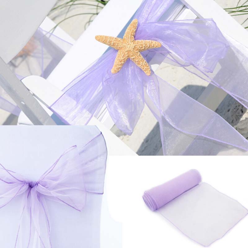 25Piece 18x275cm Wedding Organ - Chair Sash Organza ulasan dan harga