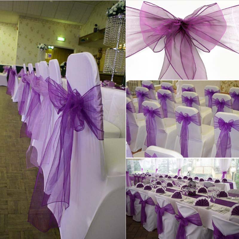 25Piece 18x275cm Wedding Organ - Chair Sash Organza ulasan dan harga