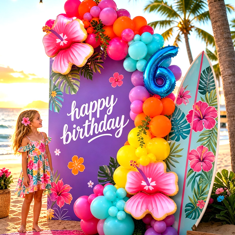 Hawaii Tropical Balloon Arch K - Wedding Day Supply Kit ulasan dan harga