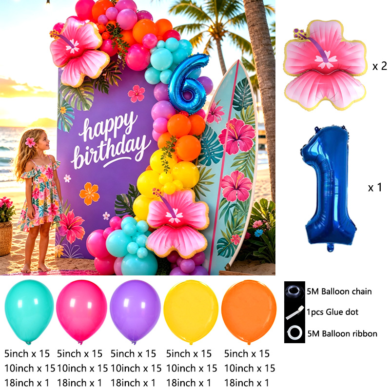 Hawaii Tropical Balloon Arch K - Wedding Day Supply Kit ulasan dan harga