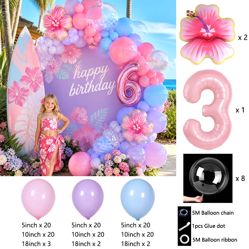 Hawaii Tropical Balloon Arch K - Wedding Day Supply Kit ulasan dan harga