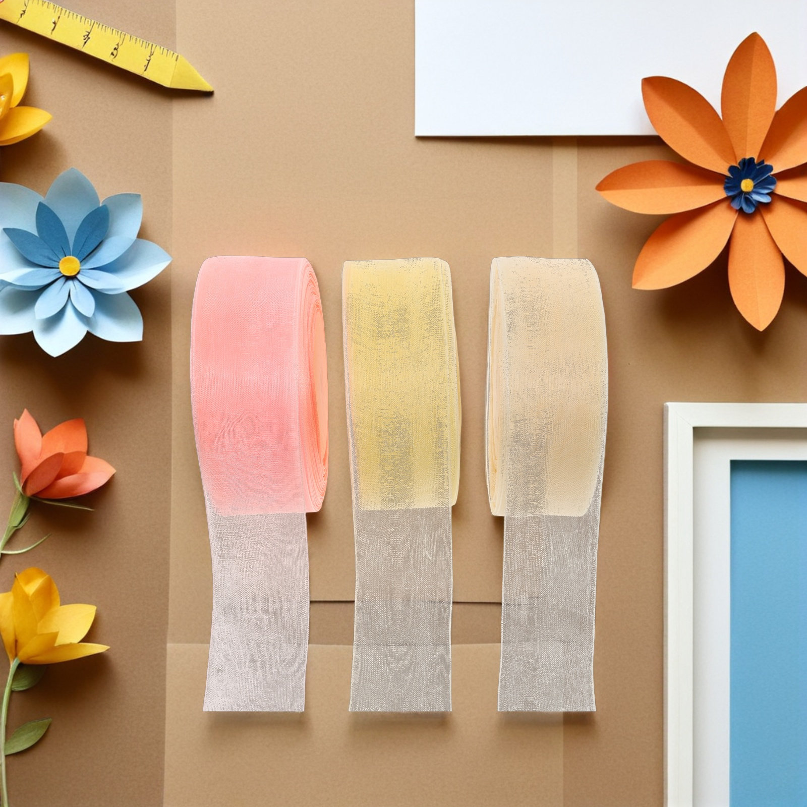 3 Rolls Sheer Organza Ribbon 5 - Chair Sash Organza ulasan dan harga
