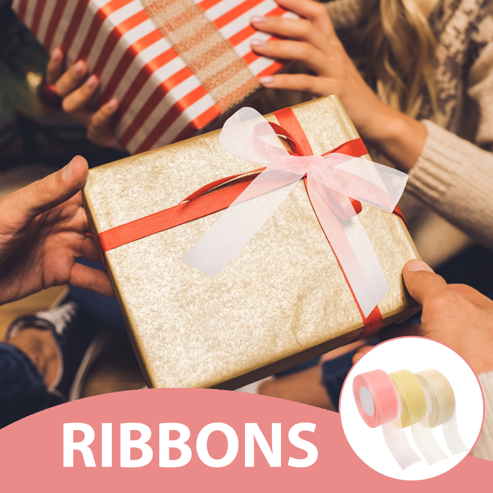3 Rolls Sheer Organza Ribbon 5 - Chair Sash Organza ulasan dan harga