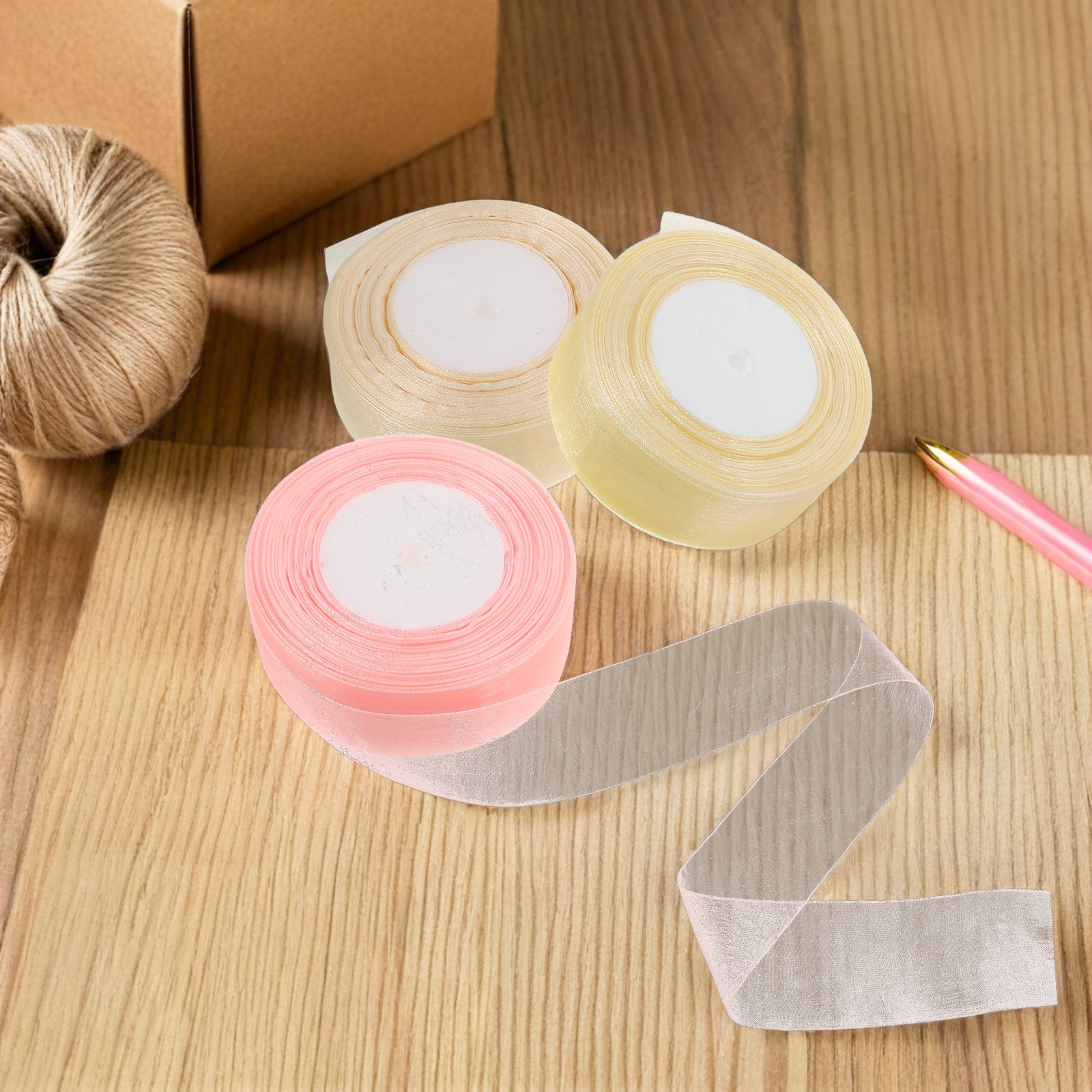 3 Rolls Sheer Organza Ribbon 5 - Chair Sash Organza ulasan dan harga