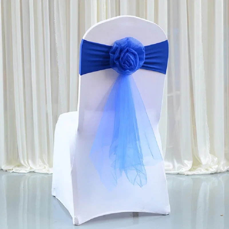 10pcs/lot White Chair Bow Tie  - Chair Sash Organza ulasan dan harga