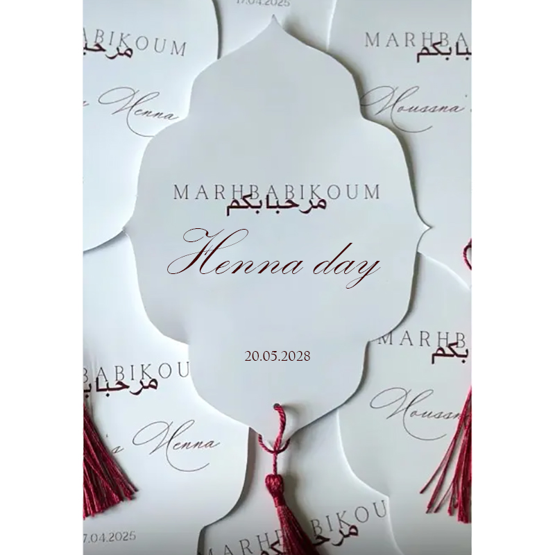 Custom Henna Day Card Night Pa - Wedding Supply Business ulasan dan harga